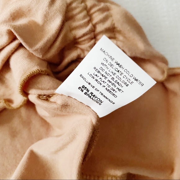 NWT Taupe Lettuce Hemline Ruched Drawstring Cropped Tee - Picture 7 of 9